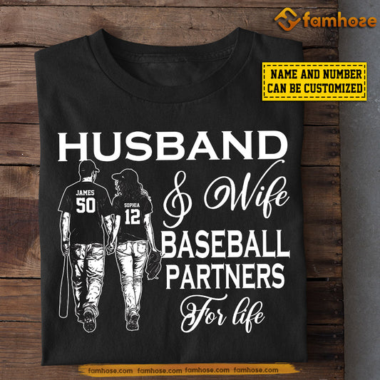 Personalized Couple Baseball T-shirt, Baseball Partners For Life Tees Valentine's Day Gift For Husband And Wife Baseball Player, Baseball Lovers