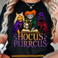 Halloween Cat Witch T-shirt, Hocus Purrcus Cat Tees Spooky Season Gift For Cat Lover