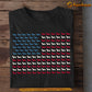 Independence Day Dachshund Dog T-shirt, Dachshund Arrange USA Flag, July 4th Gift For Dachshund Dog Lovers, Dog Owners Tees