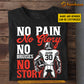 Cool Personalized Football Boy T-shirt, No Pain No Glory Sport Tees Gift For Football Lovers