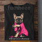French Bulldog Dog Breast Cancer Awareness T-shirt, Pink Ribbon Tees Gift For Dog Lovers