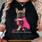 French Bulldog Dog Breast Cancer Awareness T-shirt, Pink Ribbon Tees Gift For Dog Lovers