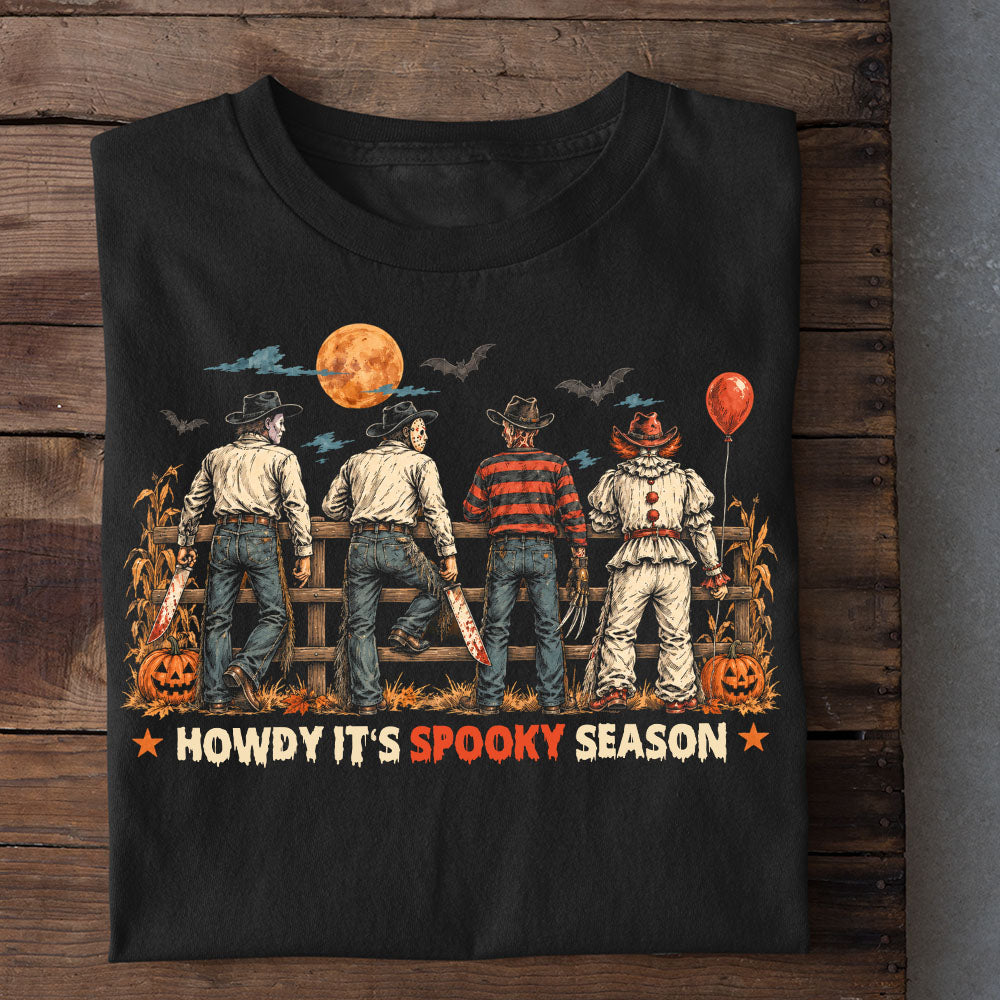 Halloween Cowboy T-Shirt, Howdy It's Spooky Season Tees Gift For Cowboys, Horror Movie Fans