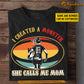 Funny Personalized Rugby Mom Daughter T-shirt, I Created A Monster She Calls Me Mom Sport Tees Mother's Day Gift For Rugby Lovers
