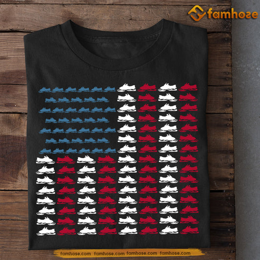 Snowmobile July 4th T-shirt, American Flag Made Of Snowmobile Tees Gift For Snowmobile Lovers