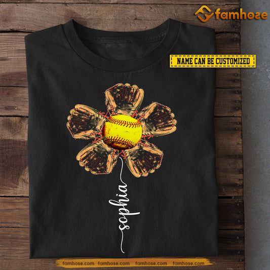 Personalized Softball T-shirt, Like A Sunflower Gift For Softball Lovers, Softball Players