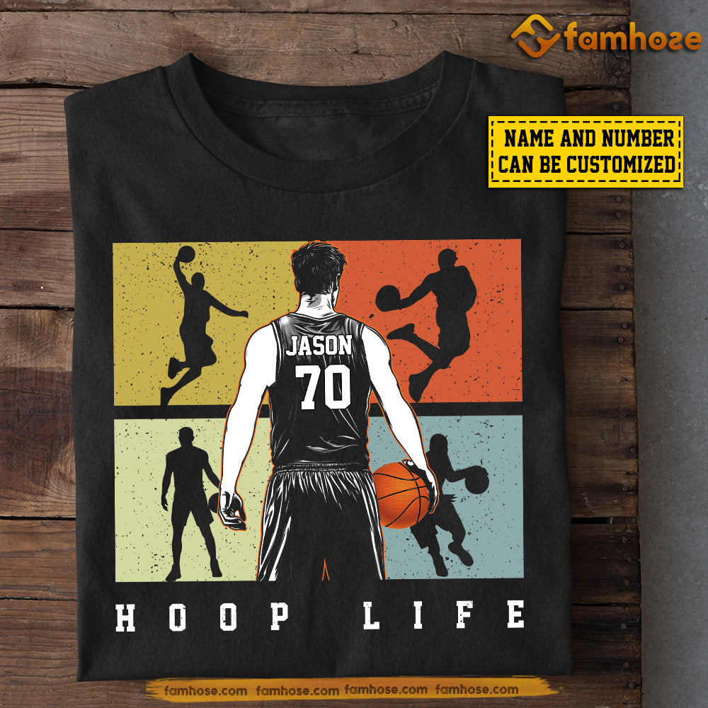 Cool Personalized Basketball Boy T-shirt, Hoop Life Sport Tee Gift For Basketball Players, Basketball Lovers