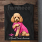 Poodle Dog Breast Cancer Awareness T-shirt, Pink Ribbon Tees Gift For Dog Lovers