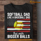 Funny Softball Dad T-shirt, But With Bigger Balls, Sports Tees Father's Day Gift For Dad From Softball Players