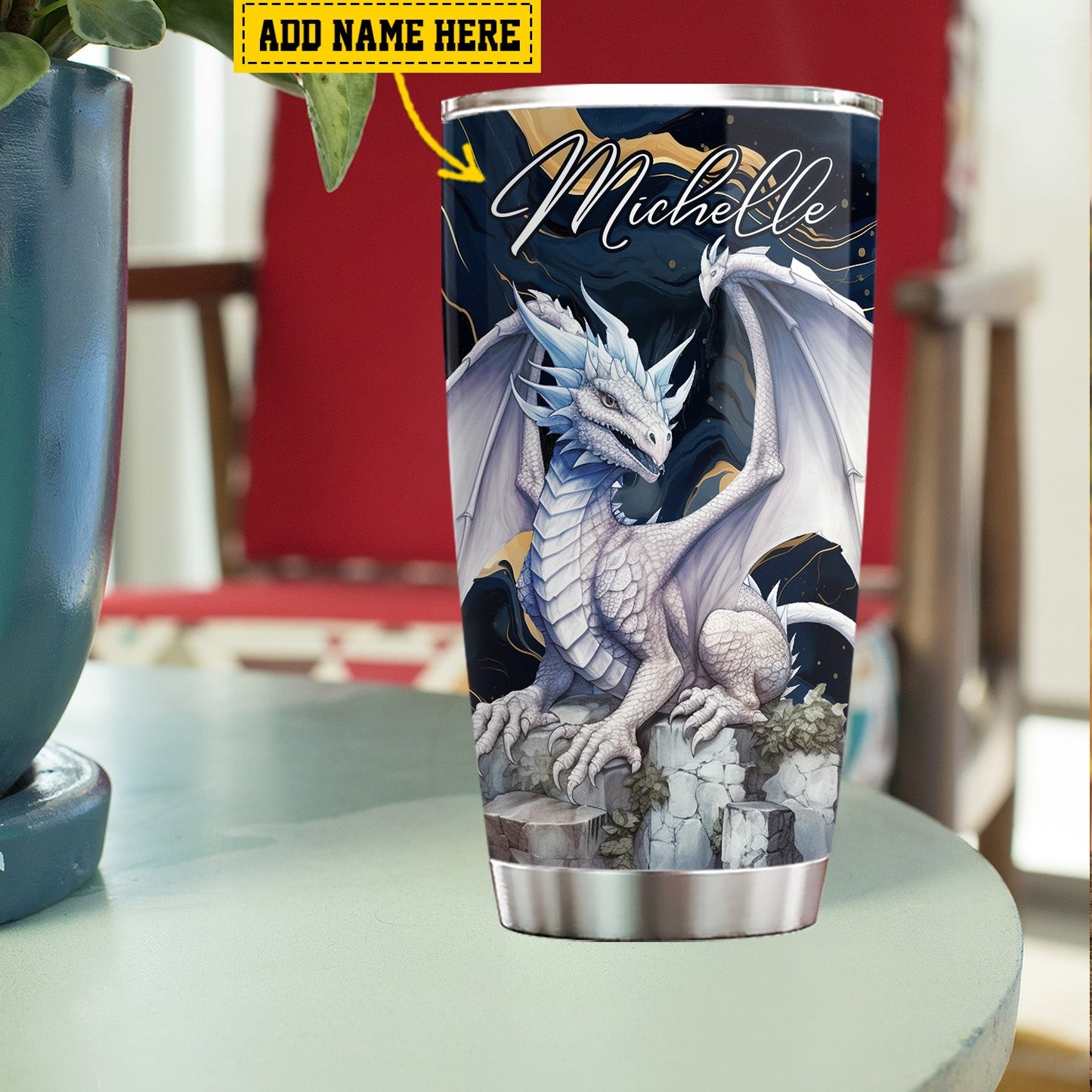 Funny Personalized Dragon Tumbler, She Whispered Back I'm The Storm, Stainless Steel Tumbler, Gift For Dragon Lovers