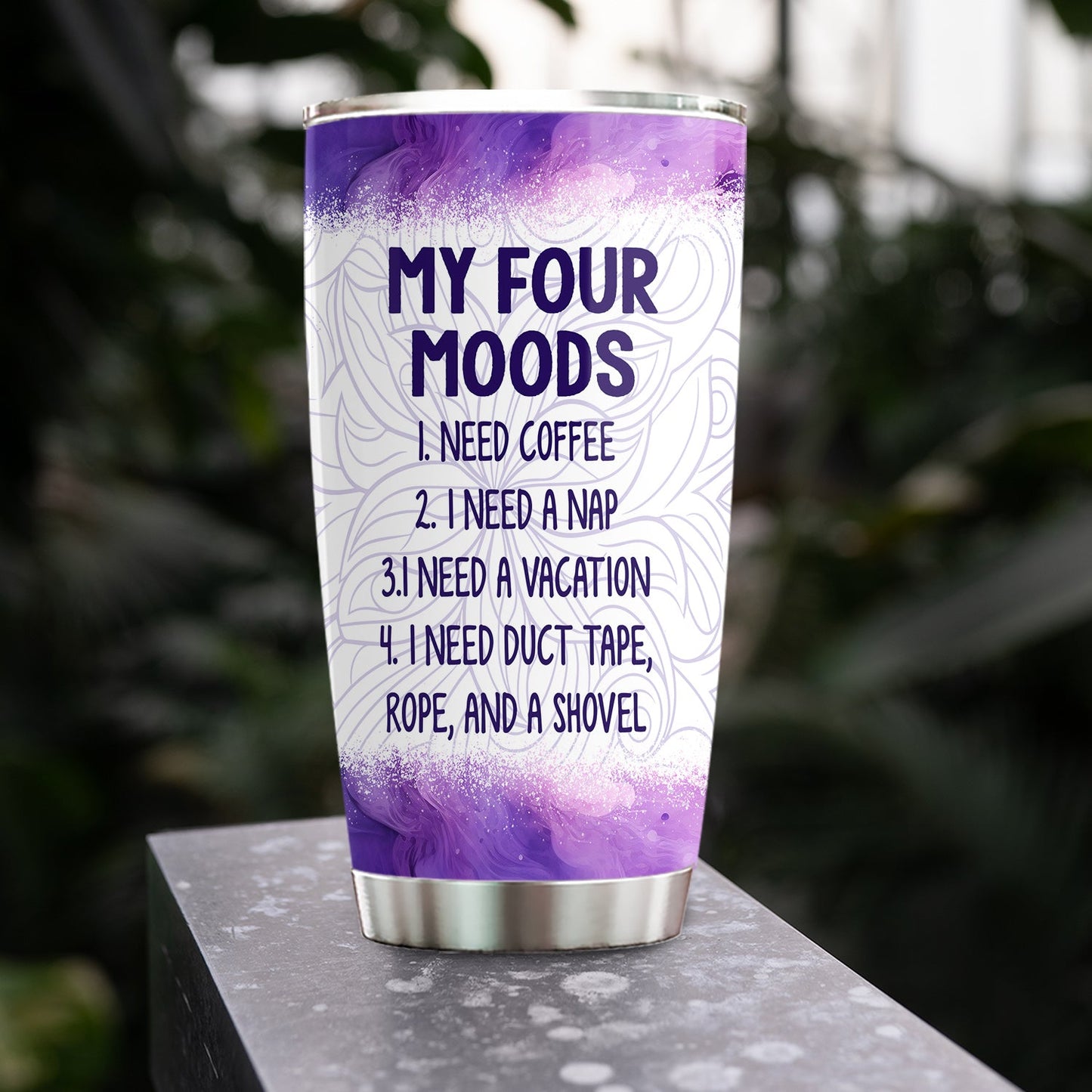 Cute Personalized Dragon Tumbler, My Four Moods, Stainless Steel Tumbler, Gift For Dragon Lovers