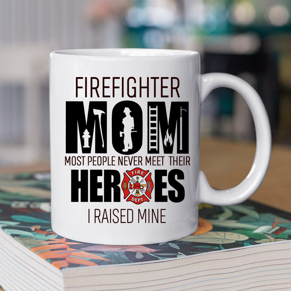 Personalized Firefighter Mom & Son Mug, Firefighter Mom, Best Mother's Day Gift For Firefighter Mom From Boy