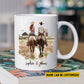 Personalized Horse Riding Couple Mug, Riding Partners For Life, Best Valentine's Day Gift For Rodeo-Loving Couple, Cowboys & Cowgirl Lovers