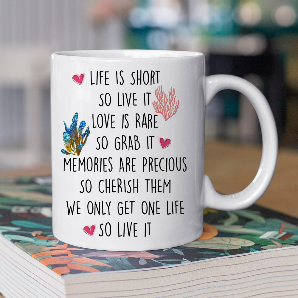 Personalized Turtle Mug, Life Is Short So Live It Love Is Rare So Grab It Mug, Cups Gift For Turtle Lovers, Turtle Owner