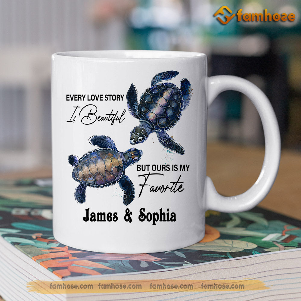 Personalized Turtle Mug, I Choose You To Life With Hand In Hand Mug, Cups Gift For Turtle Lovers, Turtle Owner