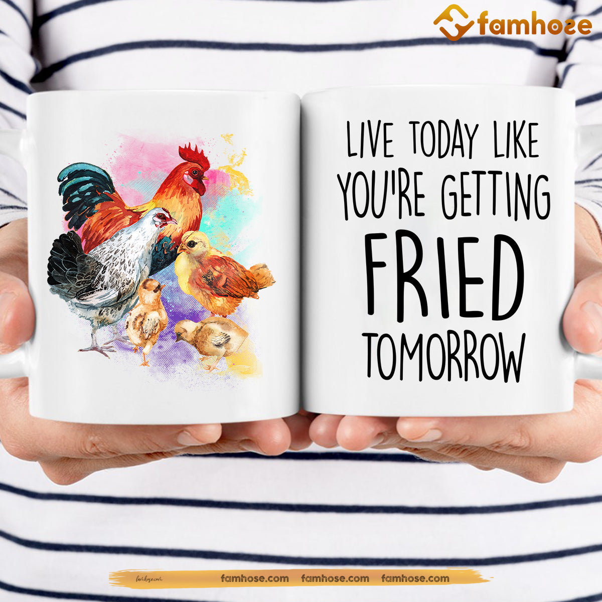 Funny Chicken Mug, Live Today Like You're Getting Fried Tomorrow Gift For Chicken Lovers, Chicken Lovers Gift Mug, Cups, Chicken Owner