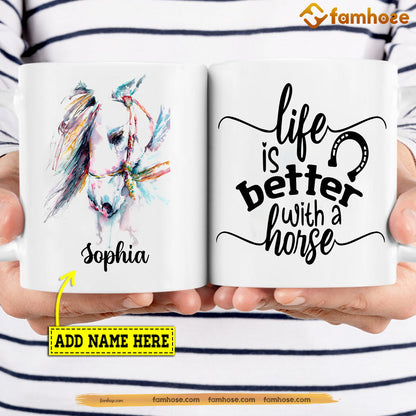 Personalized Horse Mug, Life Is Better With A Horse Mug, Cups Gift For Horse Lovers, Horse Owner