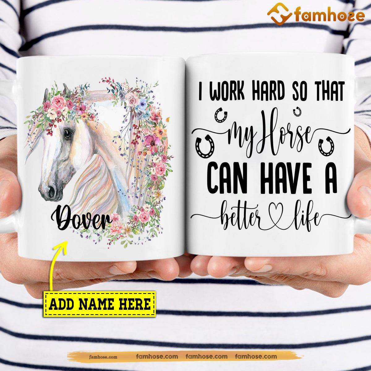 Personalized Horse Mug, I Work Hard So That My Horse Mug, Cups Gift For Horse Lovers, Horse Owner