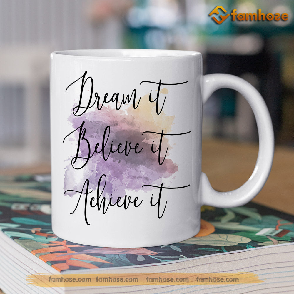 Personalized Barrel Racing Mug, Dream It Believe It Achieve It Gift For Barrel Racing Lovers, Horse Lovers Gift Mug, Cups, Horse Owner