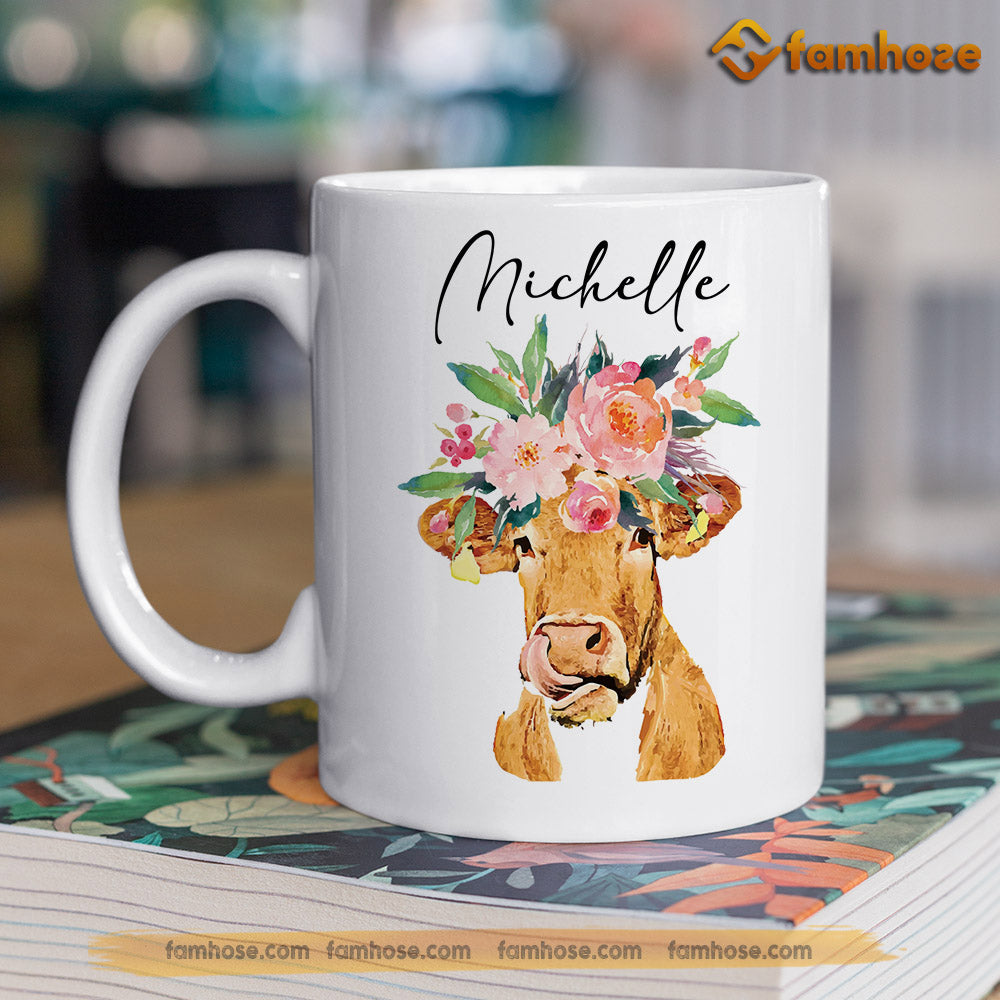 Personalized Cow Mug, My Level Of Sarcasm Depends On Your Level Mug, Cups Gift For Cow Lovers, Cow Owner