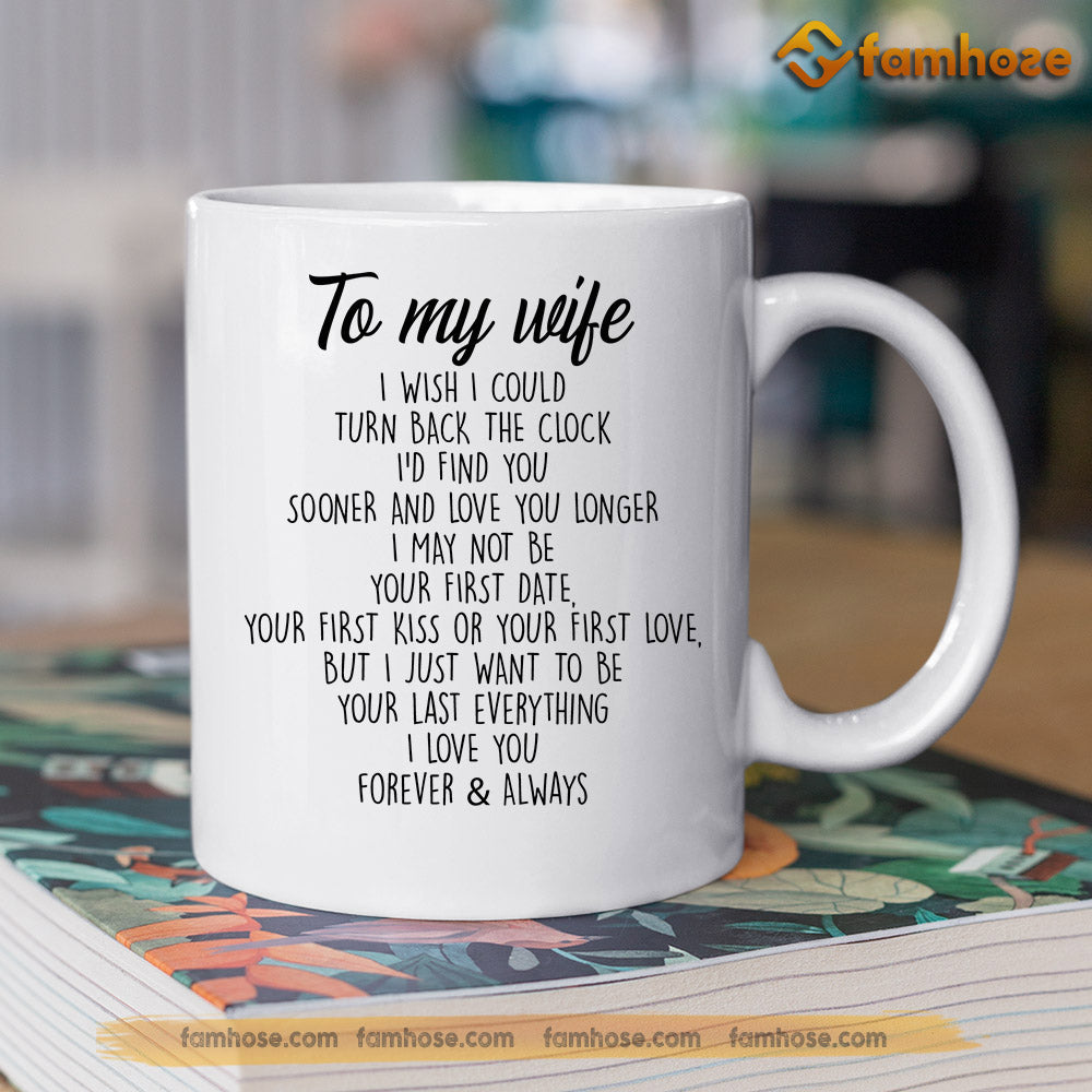 Personalized Valentine's Day Horse Mug, To My Wife I Wish I Could Turn Back The Clock Mug, Cups Gift For Horse Lovers, Horse Owner