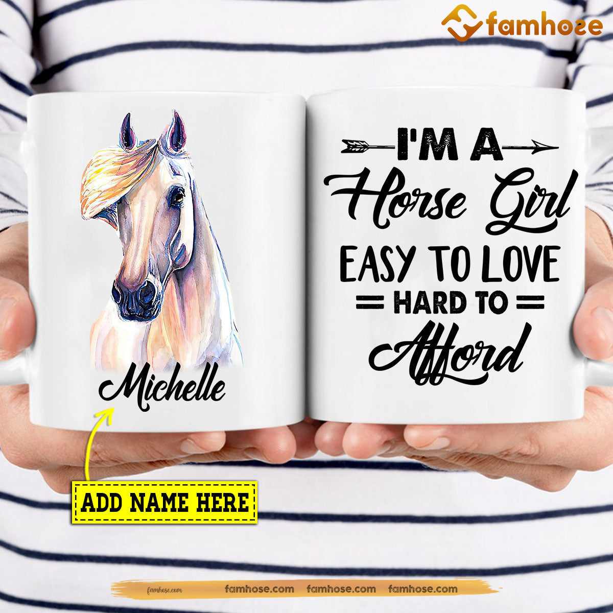 Personalized Horse Mug, I'm A Horse Girl Easy To Love Hard To Afford Mug, Cups Gift For Horse Lovers, Horse Owner