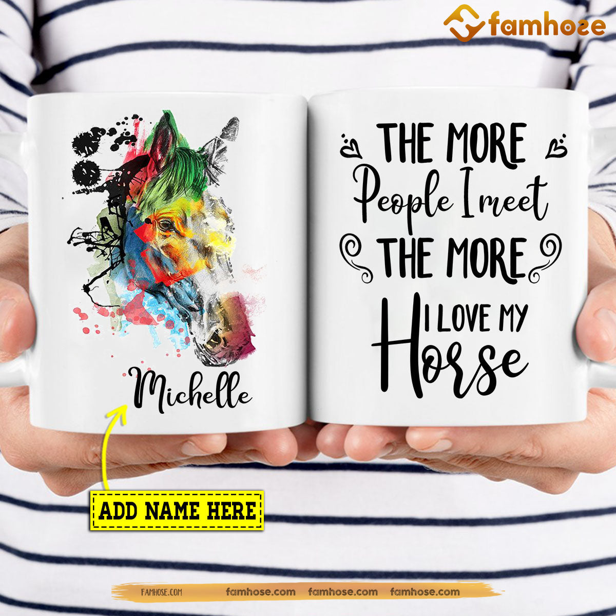 Personalized Horse Mug, The More People I Meet The More I Love My Horse Mug, Cups Gift For Horse Lovers, Horse Owner