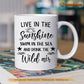 Personalized Turtle Mug, Live In The Sunshine Swim In The Sea Mug, Cups Gift For Turtle Lovers, Turtle Owner