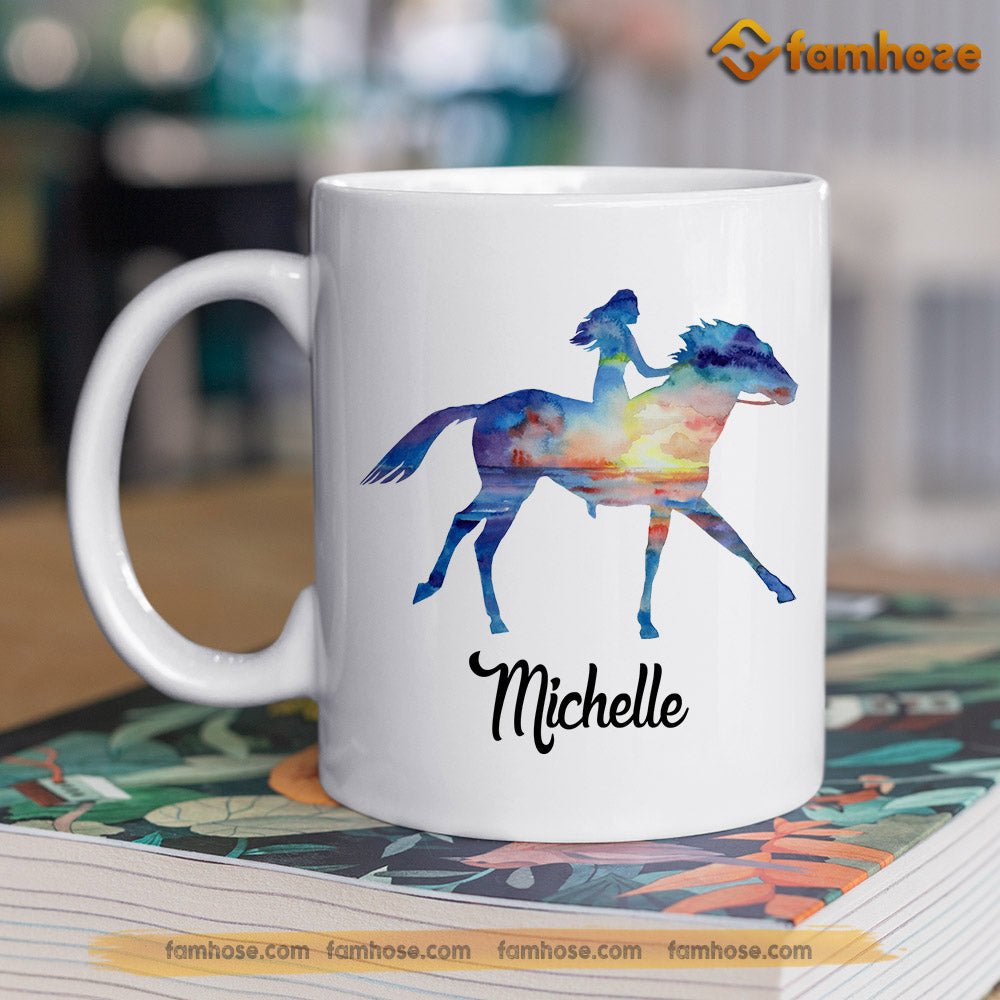 Personalized Horse Jumping Mug, Heels Down Eyes Up Mug, Cups Gift For Horse Jumping Lovers, Horse Owner