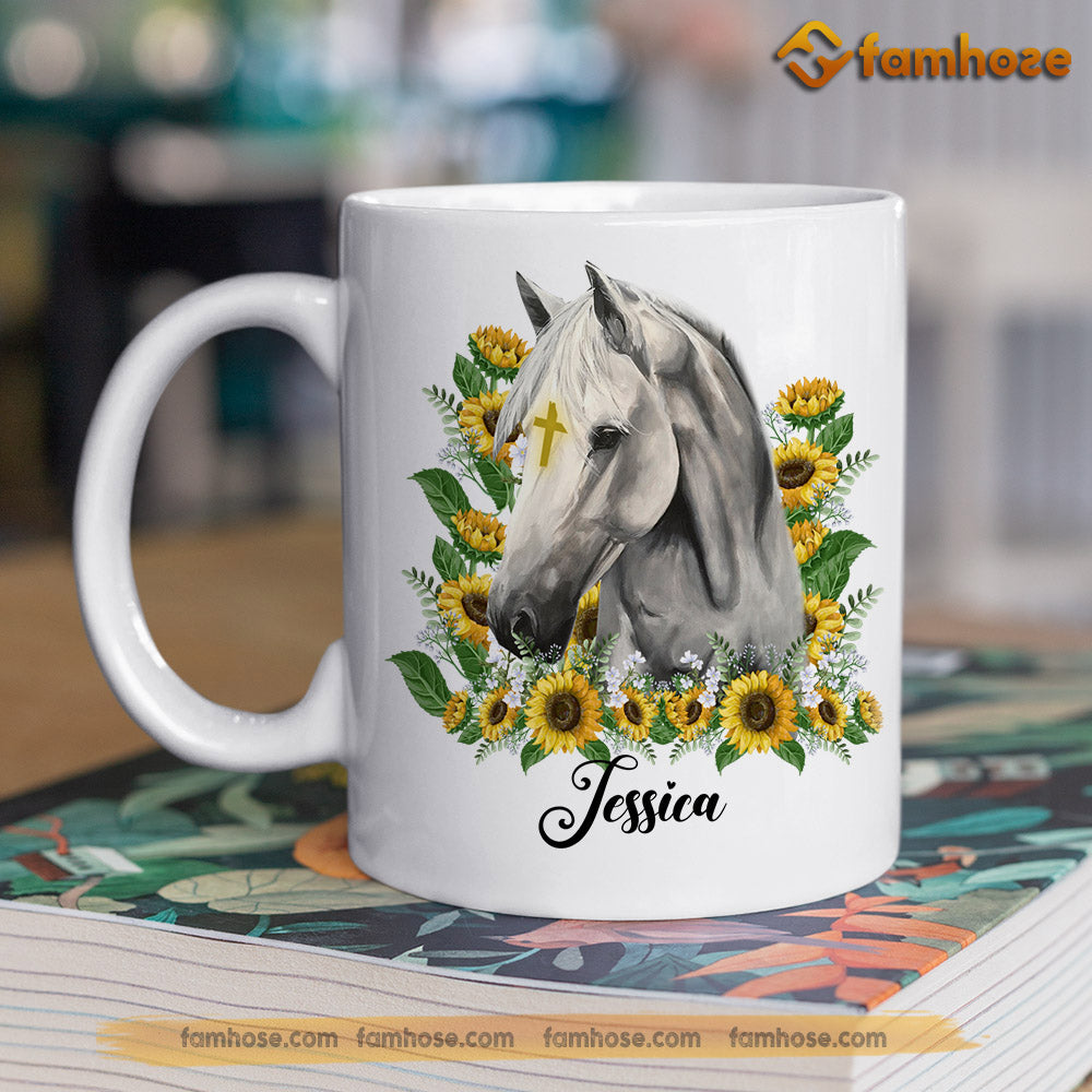 Personalized Horse Mug, God Is Great Horse Are Good And People Are Crazy Mug, Cups Gift For Horse Lovers, Horse Owner