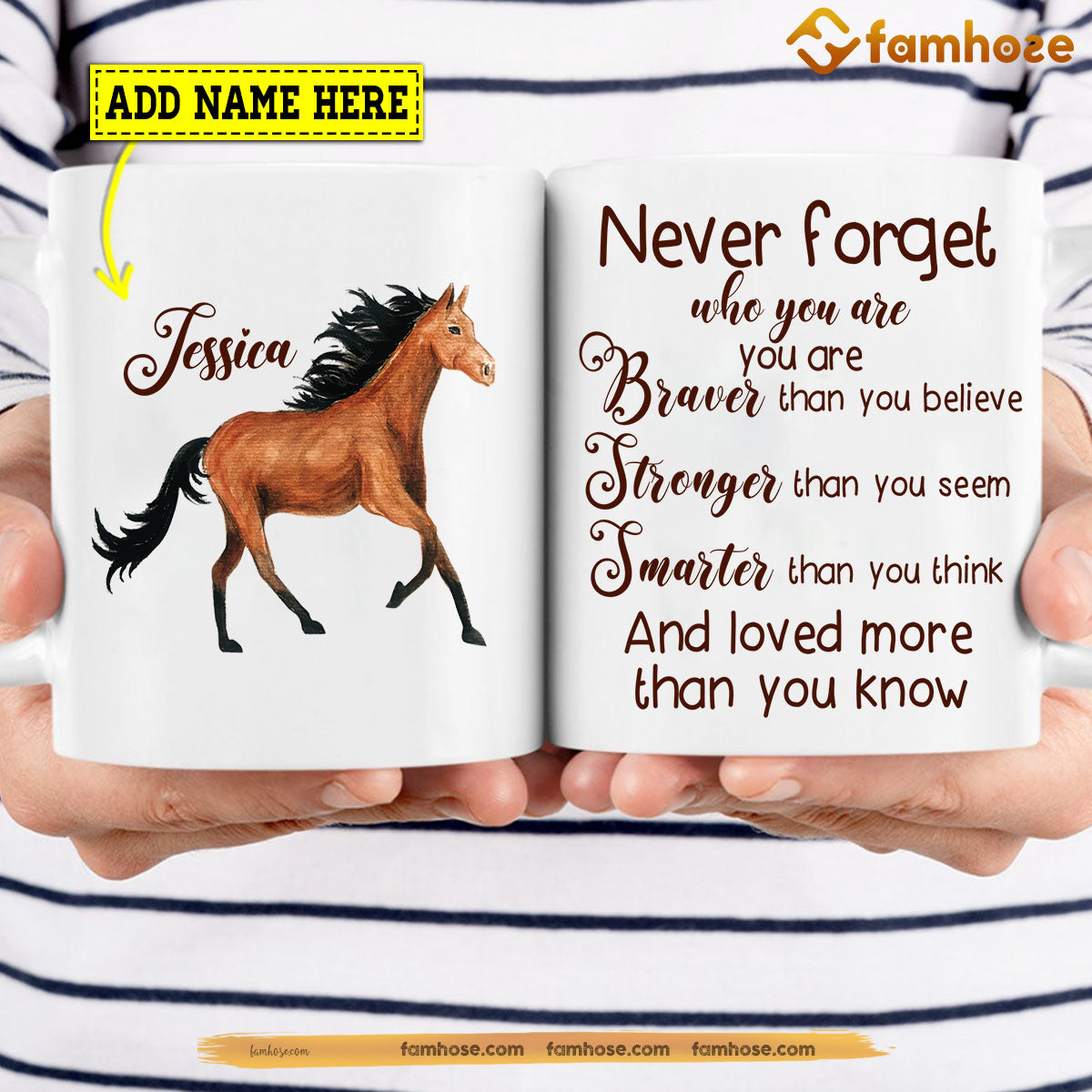 Personalized Horse Mug, Never Forget Who You Are Mug, Cups Gift For Horse Lovers, Horse Owner