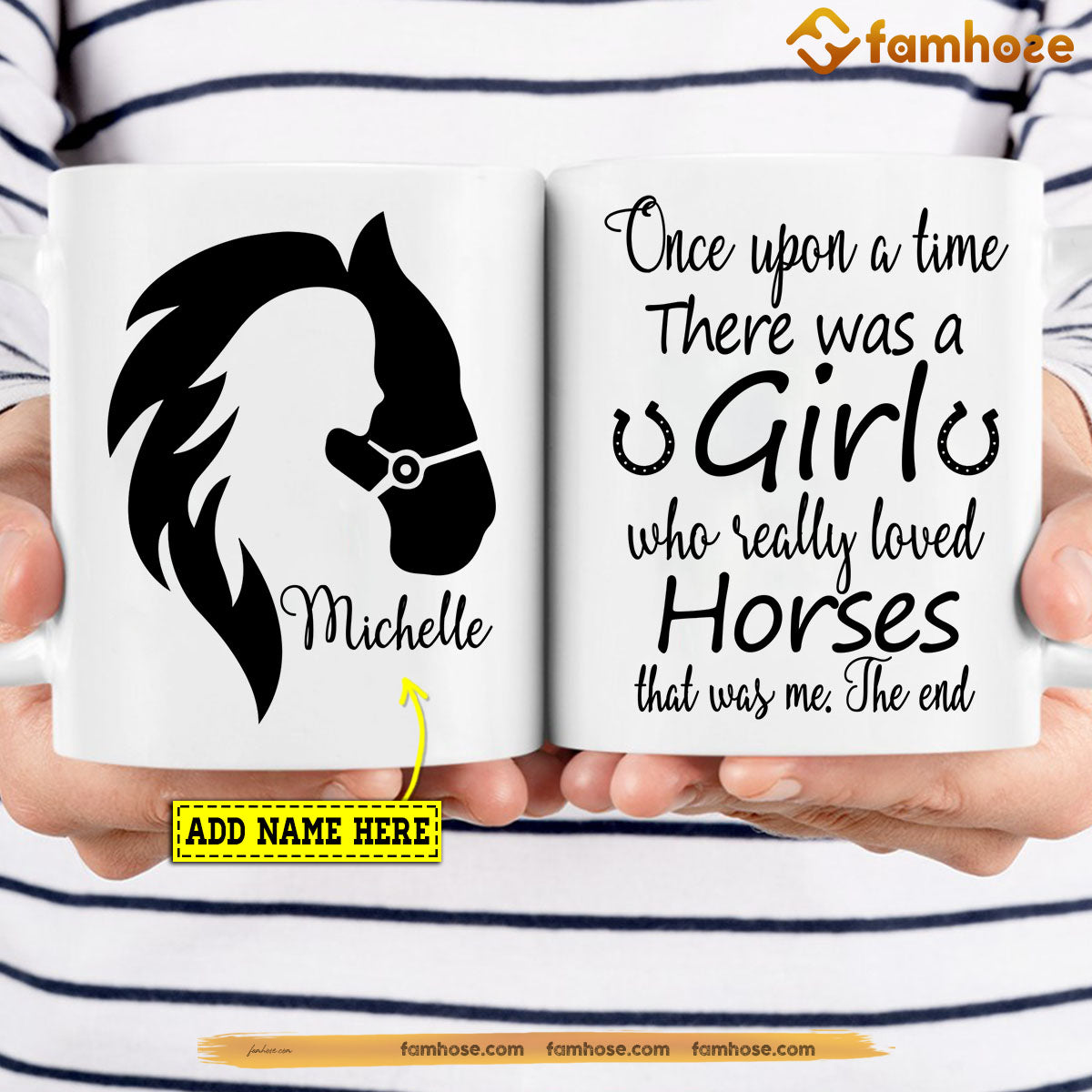 Personalized Horse Mug, Once Upon A Time There Was A Girl Mug, Cups Gift For Horse Lovers, Horse Owner