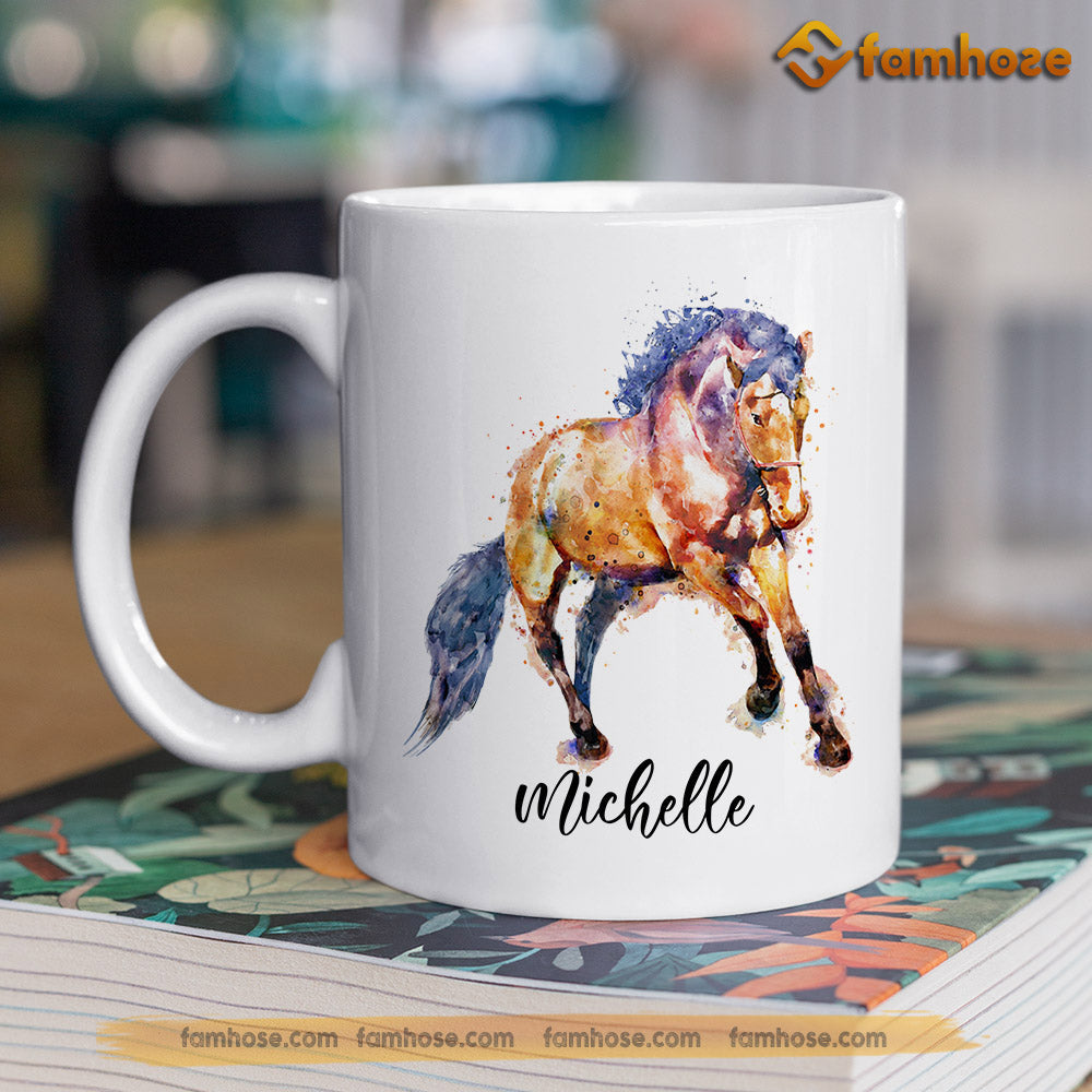 Personalized Horse Mug, Let Your Faith Be Bigger Than Your Fear Mug, Cups Gift For Horse Lovers, Horse Owner