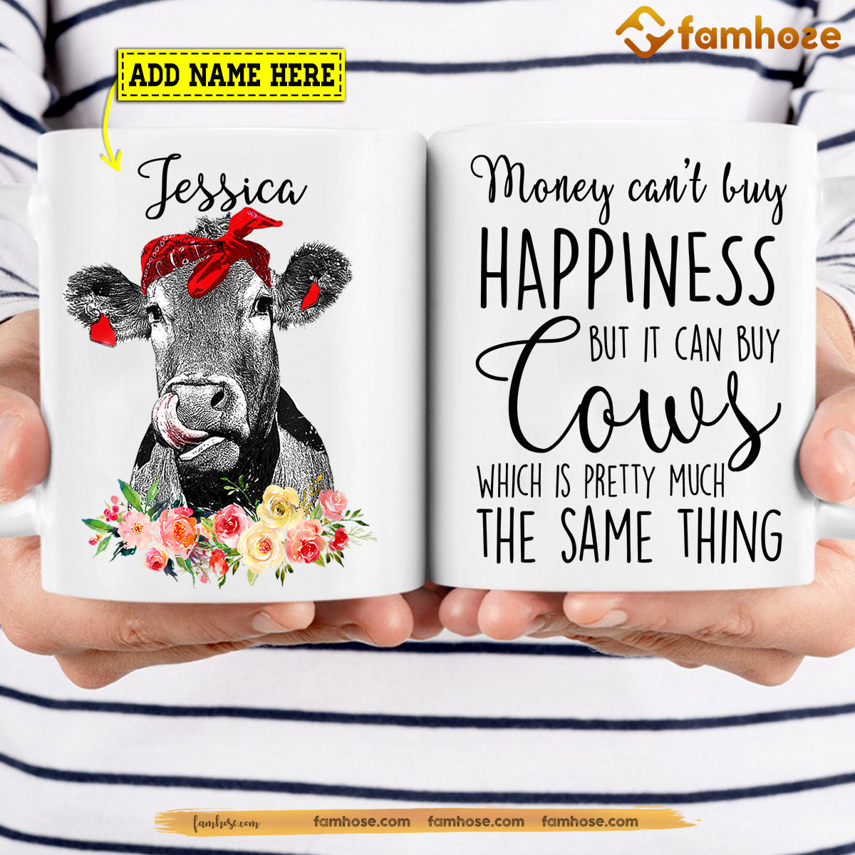 Personalized Cow Mug, Money Can't Buy Happiness But It Can Buy Cows Mug, Cups Gift For Cow Lovers, Cow Owner