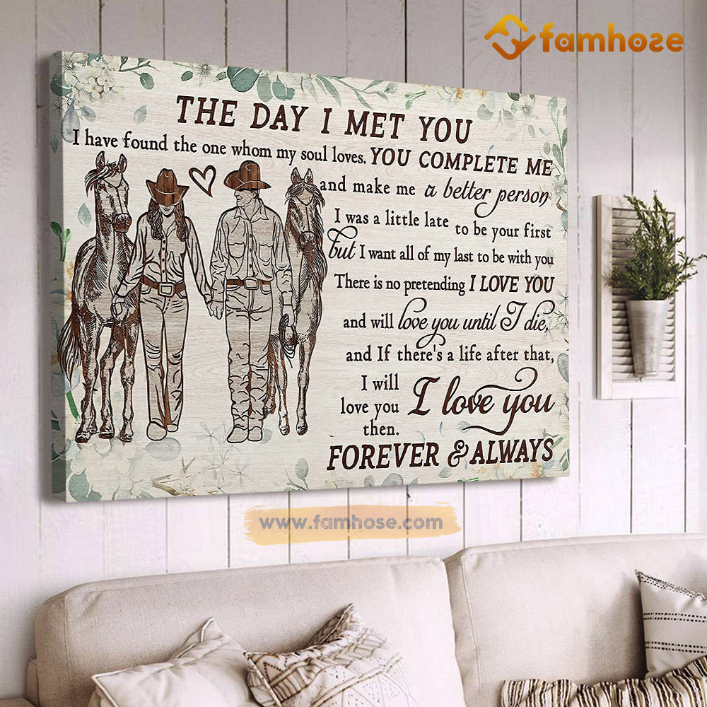 Valentine's Day Cowboy Poster/Canvas, The Day I Met You I Have Found The One Whom My Soul Love, Rodeo Canvas Wall Art, Poster Gift For Rodeo Lovers