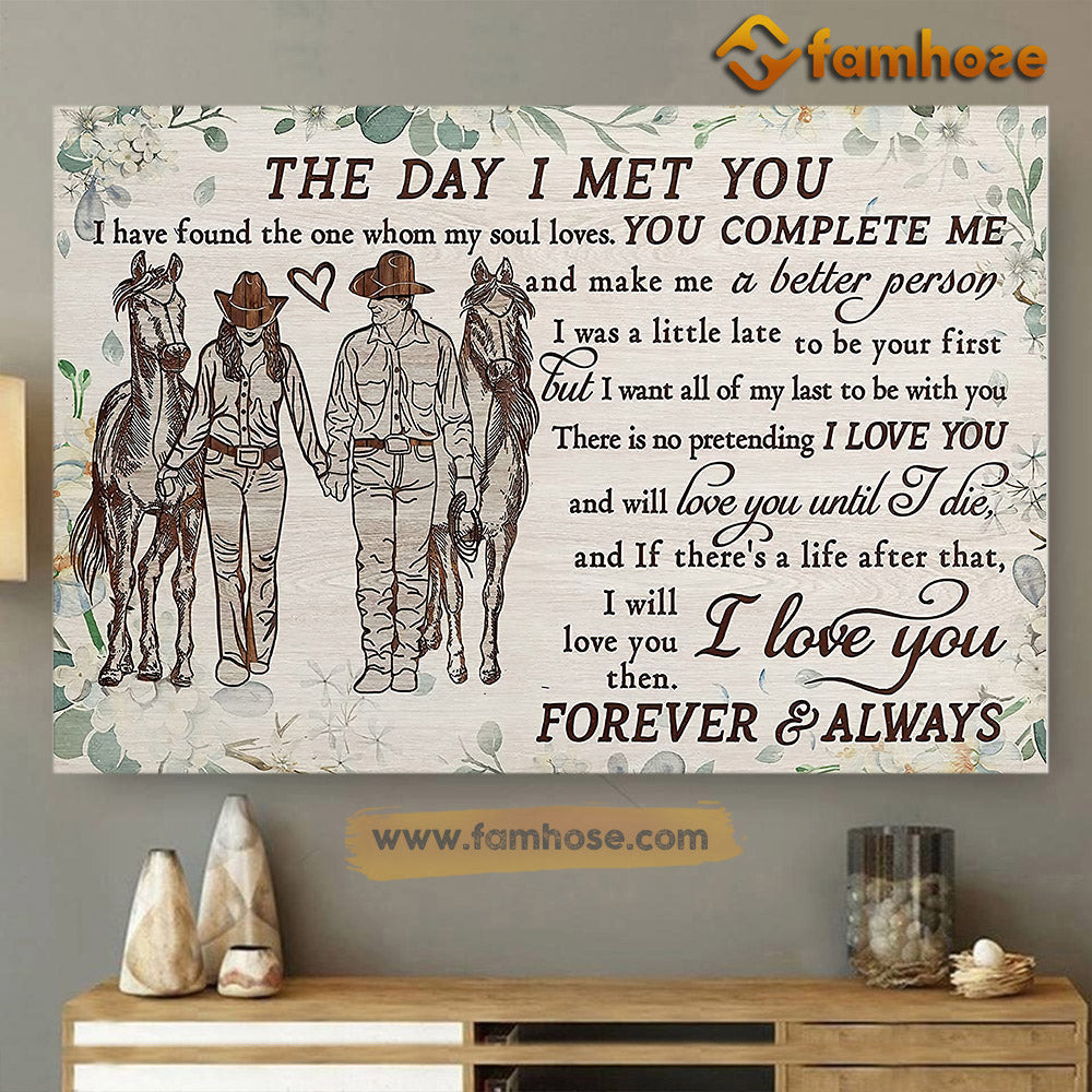 Valentine's Day Cowboy Poster/Canvas, The Day I Met You I Have Found The One Whom My Soul Love, Rodeo Canvas Wall Art, Poster Gift For Rodeo Lovers