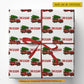 Personalized Christmas Firefighter Wrapping Paper, Holiday Tree Delivery Wrapping Paper Rolls, Xmas Gift Wrap For Firefighter Lover