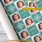 Personalized Christmas Wrapping Paper, Merry Christmas In Teal Background Wrapping Paper Rolls Xmas Gift
