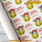 Personalized Christmas Softball Wrapping Paper, Softballs Wearing Santa Hat Wrapping Paper Rolls, Xmas Gift Wrap For Softball Lover