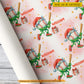 Personalized Christmas Baseball Wrapping Paper, Santa Hat Monster Baseball Wrapping Paper Rolls, Xmas Gift Wrap For Baseball Lover
