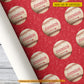 Personalized Christmas Baseball Wrapping Paper, Baseball In Red Background Wrapping Paper Rolls, Xmas Gift Wrap For Baseball Lover