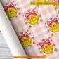 Cute Personalized Softball Wrapping Paper, Softball Wearing Bow In White & Pink Caro Background Wrapping Paper Rolls, Gift Wrap For Softball Lover