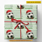 Personalized Christmas Soccer Wrapping Paper, Ball Wears Santa Hat In Light Green Background Wrapping Paper Rolls, Xmas Gift Wrap For Soccer Lover
