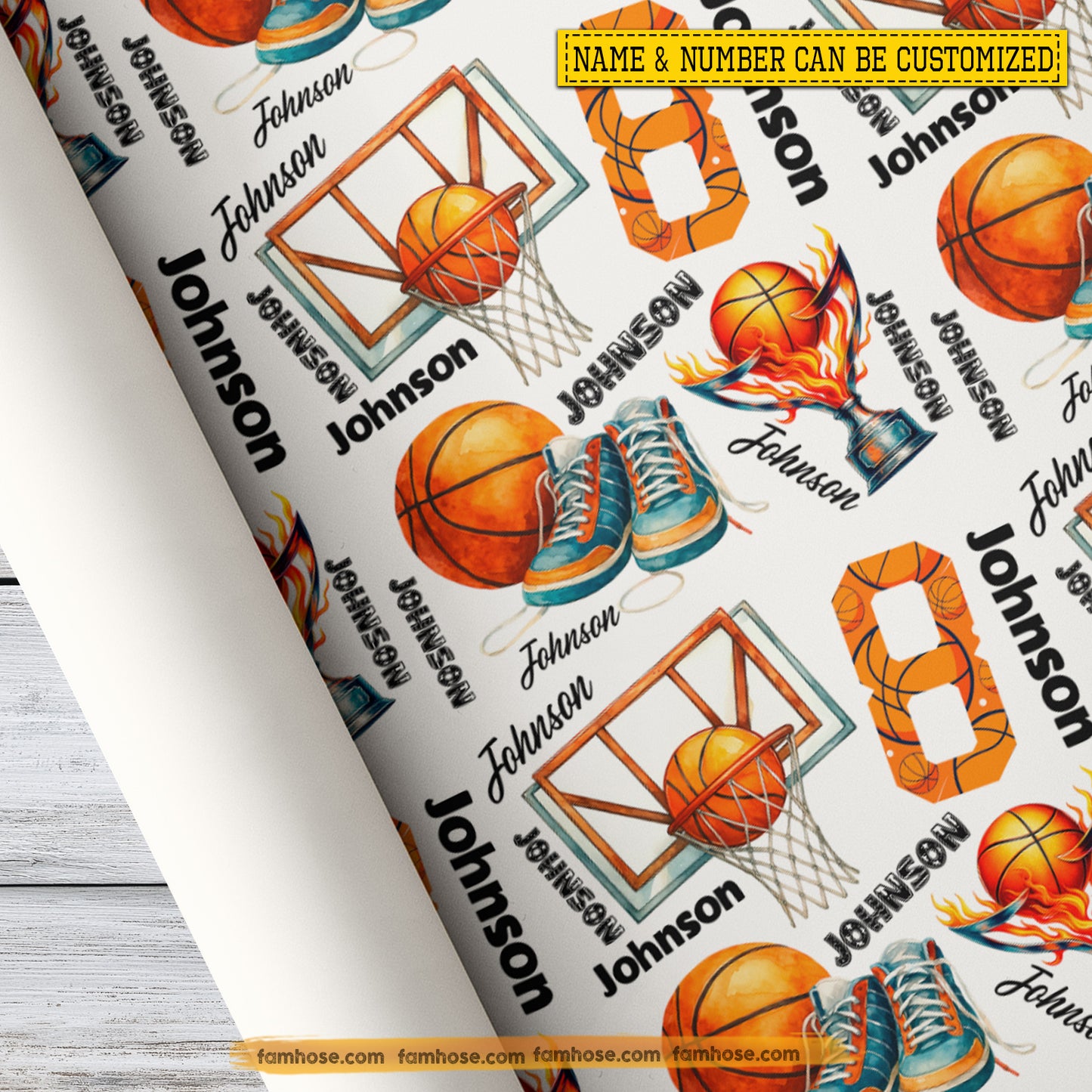 Personalized Basketball Wrapping Paper, High-Energy Basketball Wrapping Paper Rolls, Gift Wrap For Basketball Lover
