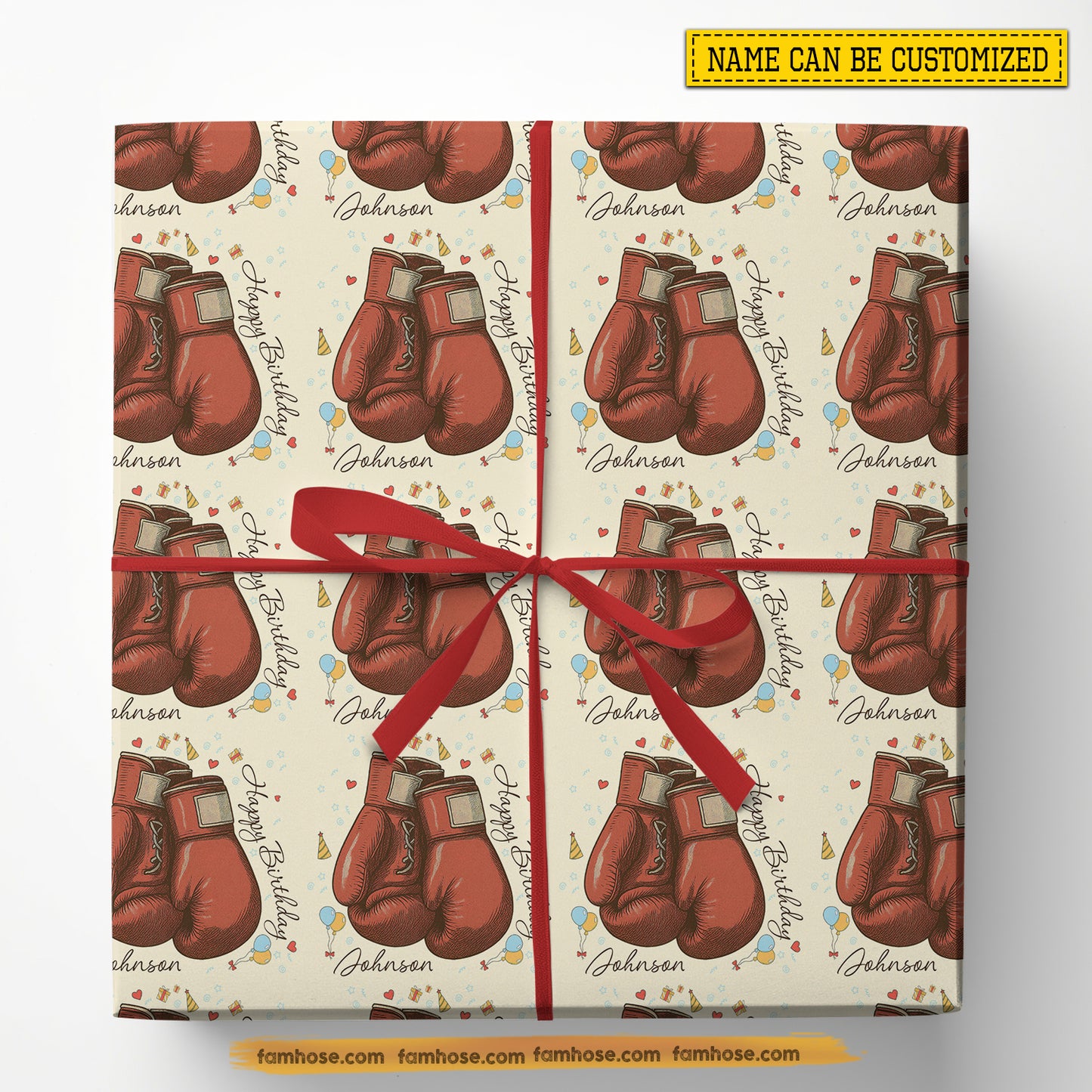 Personalized Birthday Boxing Wrapping Paper, Happy Birthday Wrapping Paper Rolls, Birthday Gift Wrap For Boxer