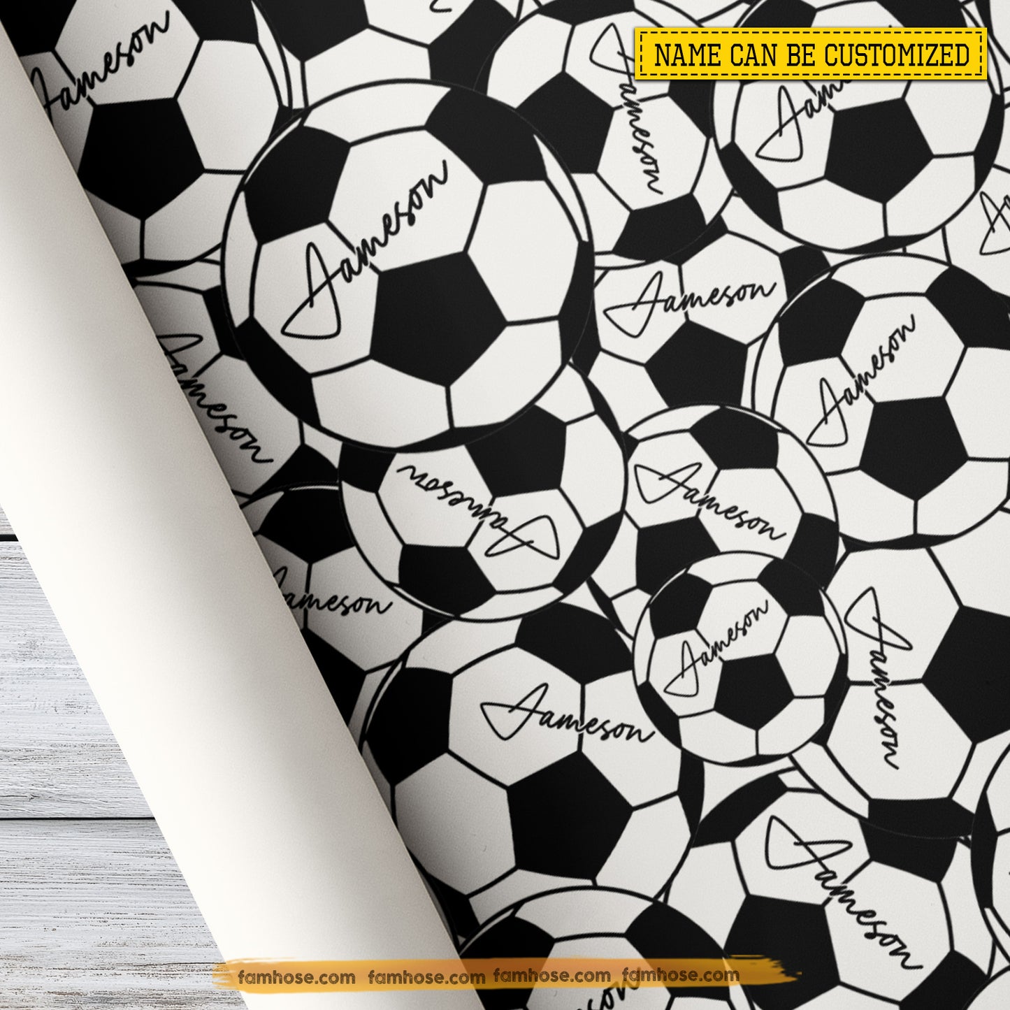 Personalized Soccer Wrapping Paper, Soccer Fan’s Dream Sport Wrapping Paper Rolls, Gift Wrap For Soccer Lover