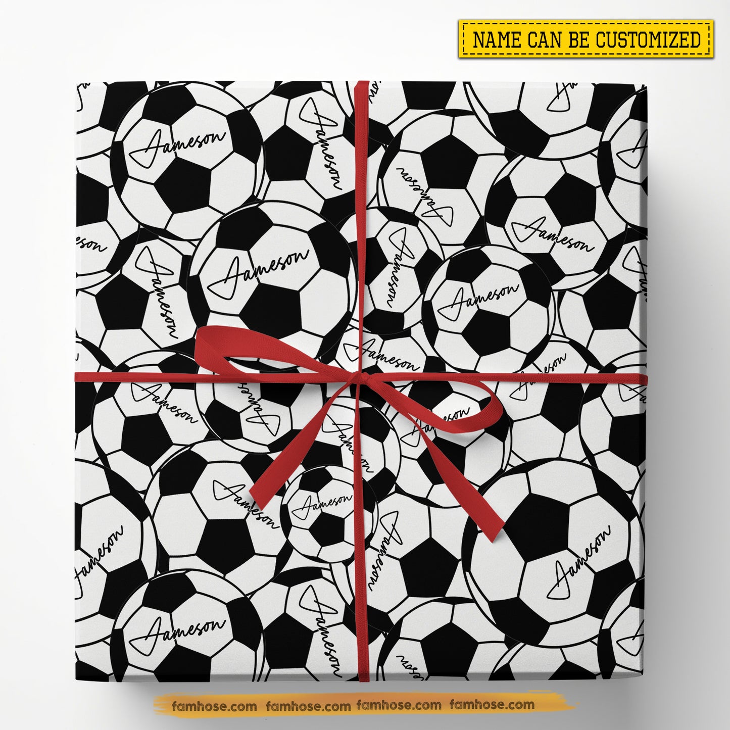 Personalized Soccer Wrapping Paper, Soccer Fan’s Dream Sport Wrapping Paper Rolls, Gift Wrap For Soccer Lover