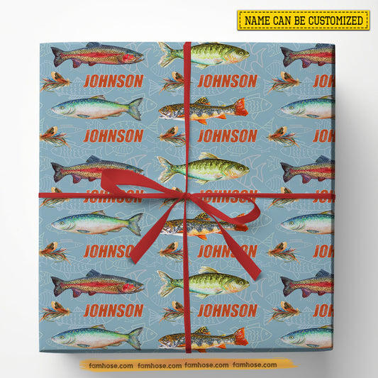 Personalized Fishing Wrapping Paper, Angler’s Dream Wrapping Paper Rolls, Gift Wrap For Fishing Lover