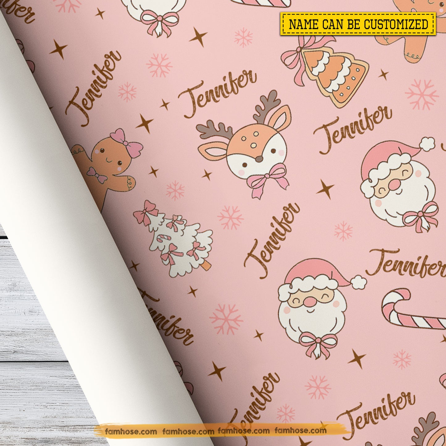 Cute Personalized Christmas Wrapping Paper, Sweet & Sparkly Holiday Wrapping Paper Rolls Xmas Gift