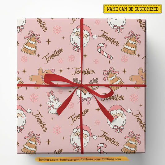 Cute Personalized Christmas Wrapping Paper, Sweet & Sparkly Holiday Wrapping Paper Rolls Xmas Gift